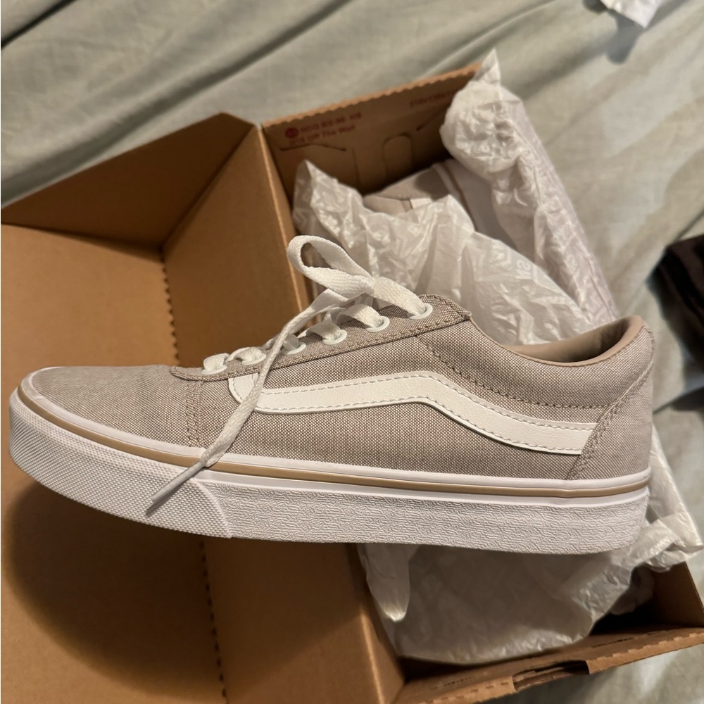 vans ward summer canvas taupe women’s size 8